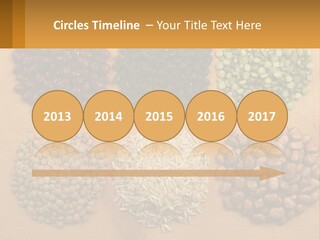 A Wooden Table Topped With Lots Of Different Types Of Beans PowerPoint Template