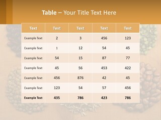 A Wooden Table Topped With Lots Of Different Types Of Beans PowerPoint Template