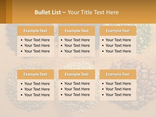A Wooden Table Topped With Lots Of Different Types Of Beans PowerPoint Template