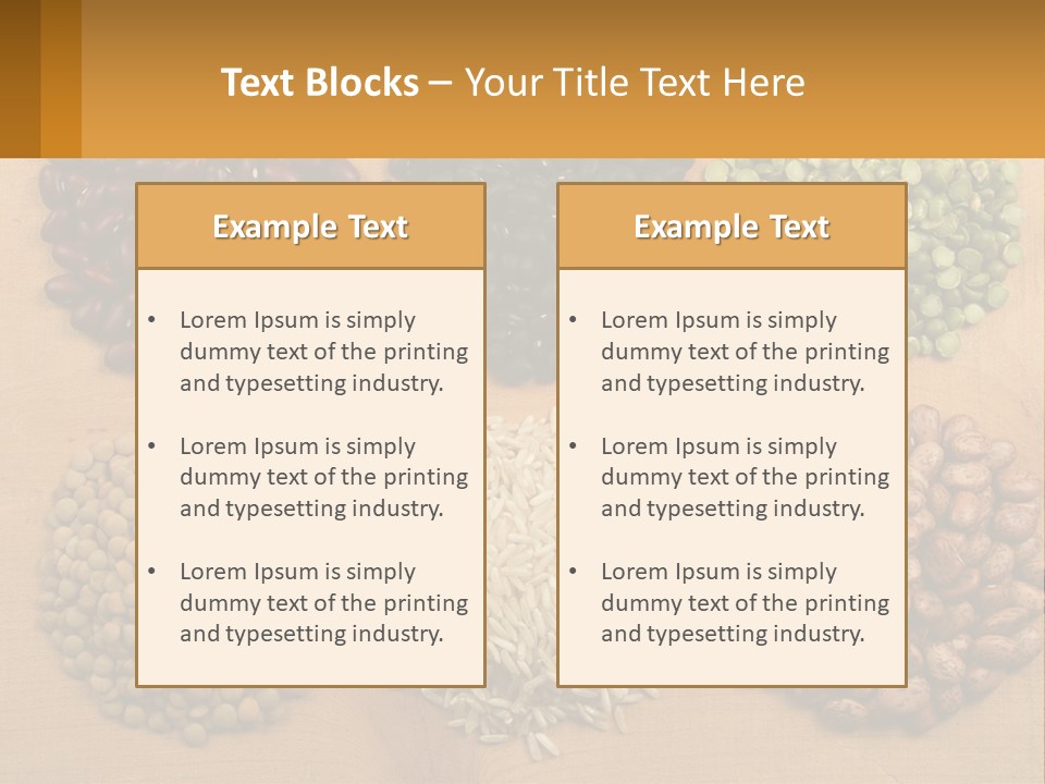 A Wooden Table Topped With Lots Of Different Types Of Beans PowerPoint Template