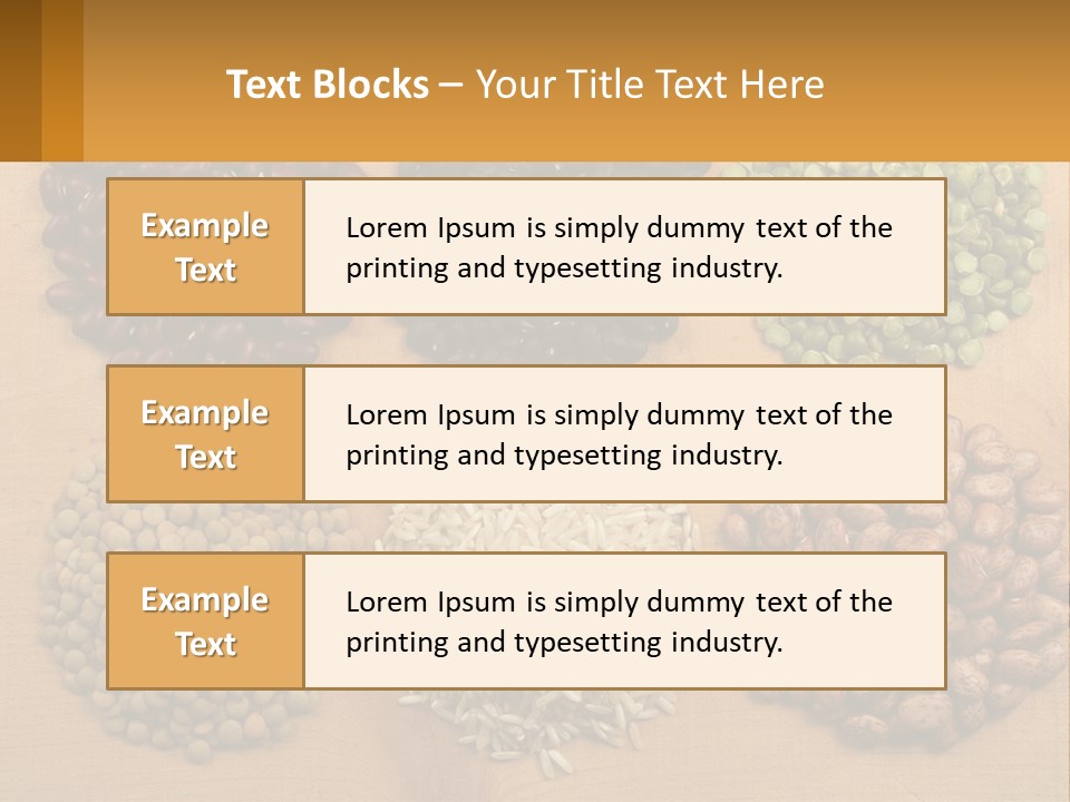 A Wooden Table Topped With Lots Of Different Types Of Beans PowerPoint Template