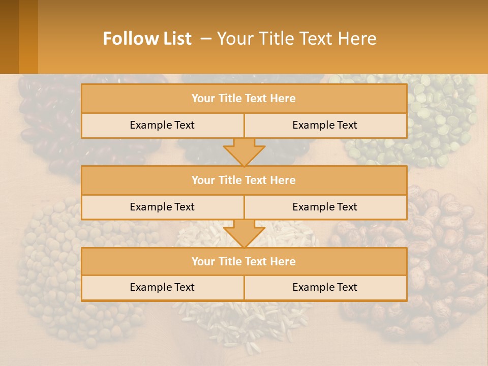 A Wooden Table Topped With Lots Of Different Types Of Beans PowerPoint Template