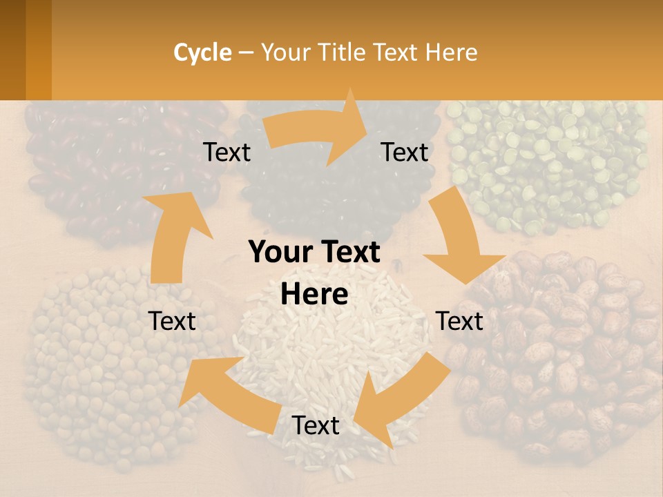 A Wooden Table Topped With Lots Of Different Types Of Beans PowerPoint Template