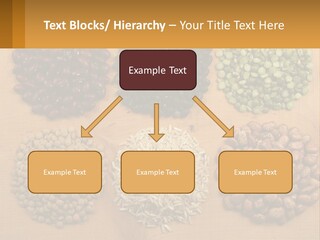 A Wooden Table Topped With Lots Of Different Types Of Beans PowerPoint Template