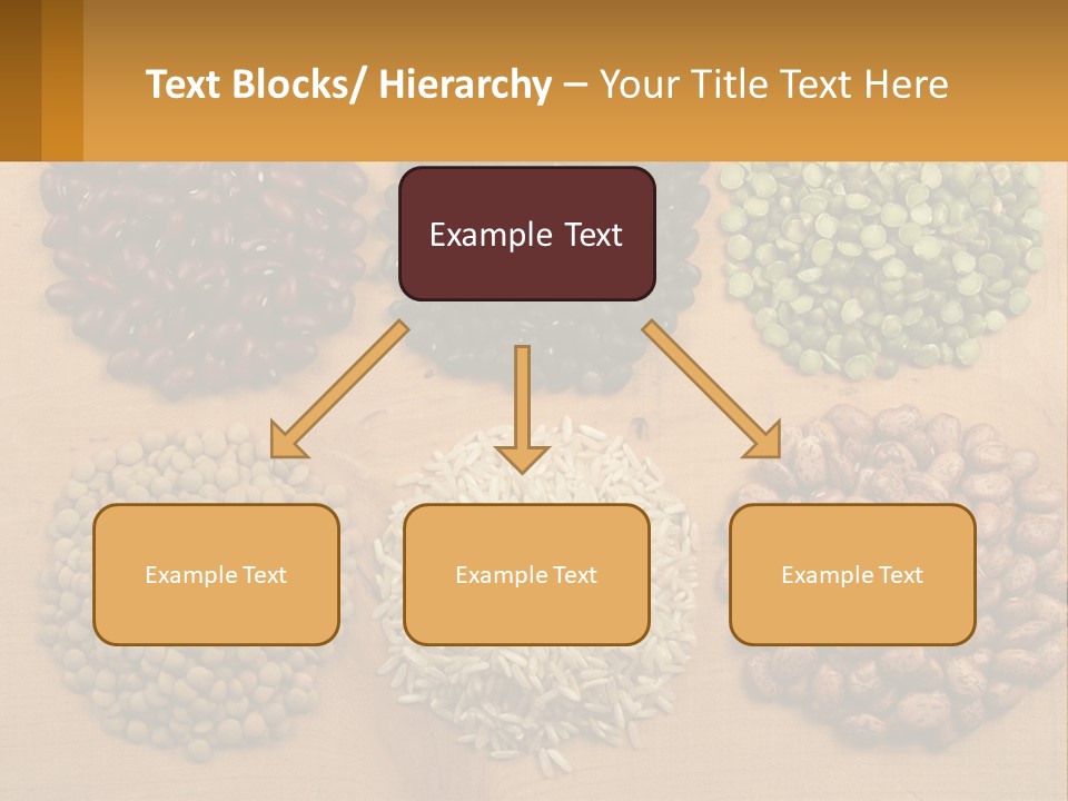 A Wooden Table Topped With Lots Of Different Types Of Beans PowerPoint Template