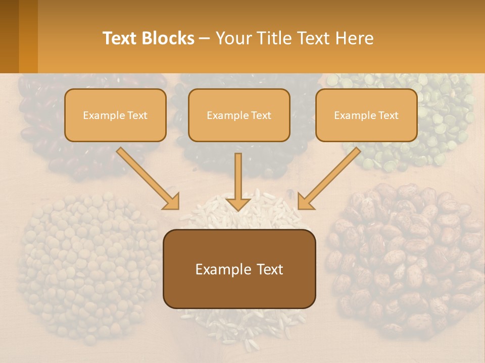 A Wooden Table Topped With Lots Of Different Types Of Beans PowerPoint Template