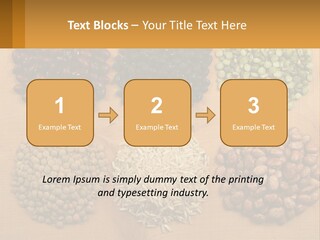 A Wooden Table Topped With Lots Of Different Types Of Beans PowerPoint Template