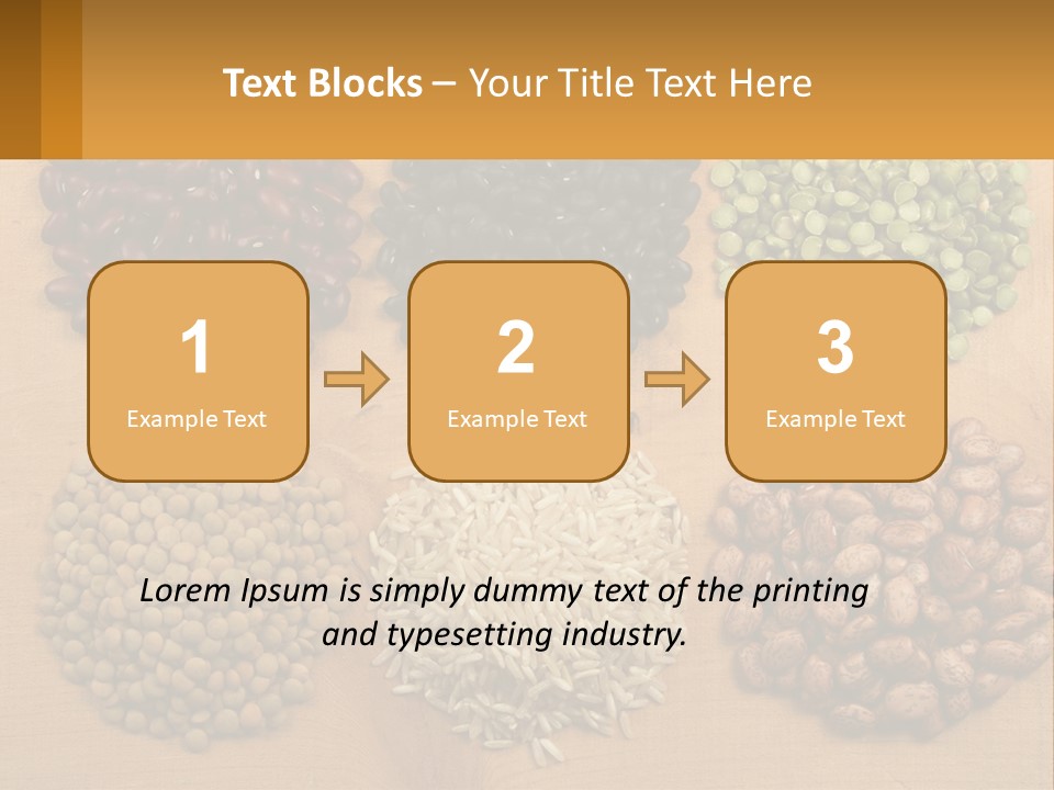 A Wooden Table Topped With Lots Of Different Types Of Beans PowerPoint Template