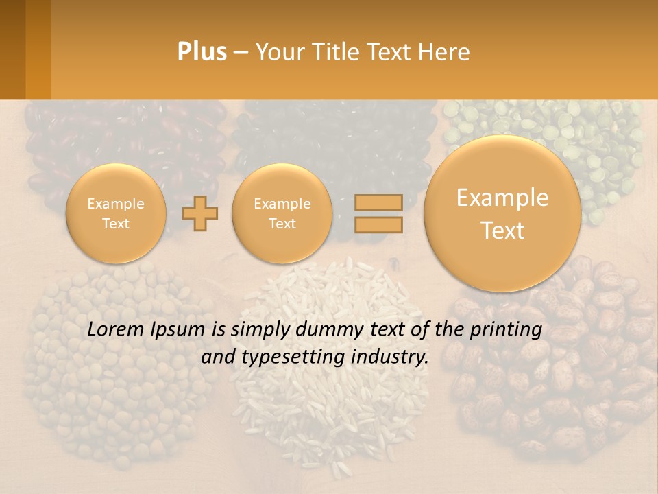 A Wooden Table Topped With Lots Of Different Types Of Beans PowerPoint Template