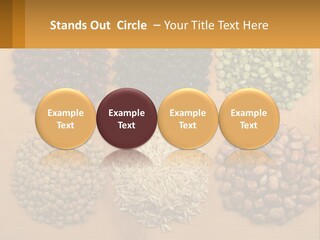 A Wooden Table Topped With Lots Of Different Types Of Beans PowerPoint Template
