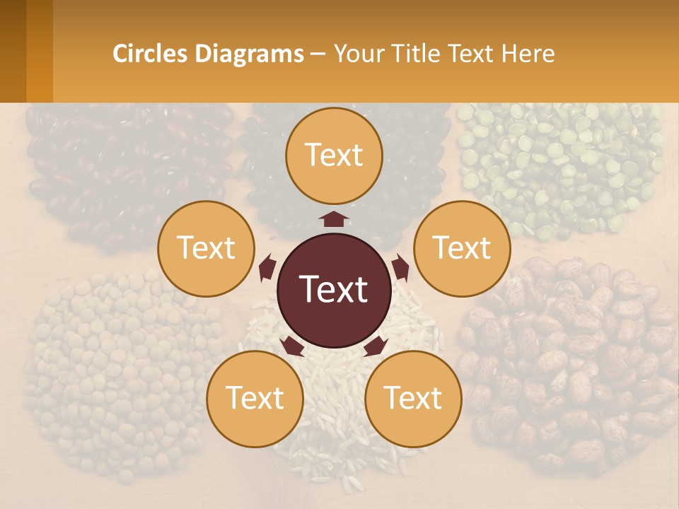 A Wooden Table Topped With Lots Of Different Types Of Beans PowerPoint Template