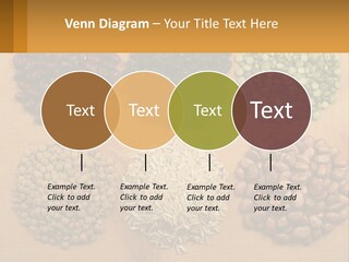 A Wooden Table Topped With Lots Of Different Types Of Beans PowerPoint Template