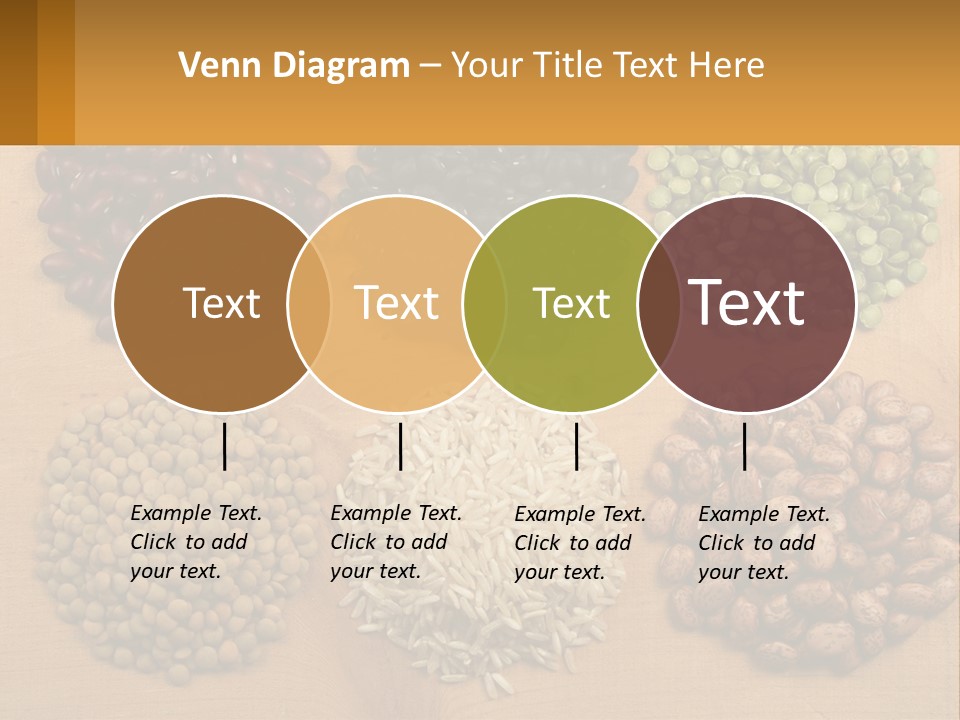 A Wooden Table Topped With Lots Of Different Types Of Beans PowerPoint Template