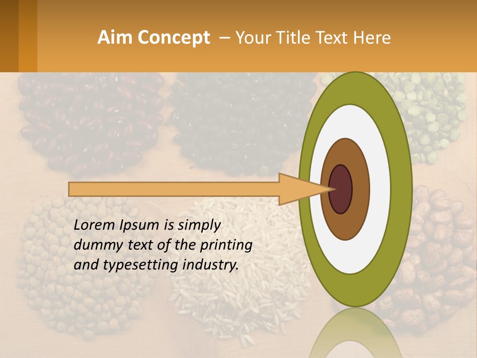 A Wooden Table Topped With Lots Of Different Types Of Beans PowerPoint Template