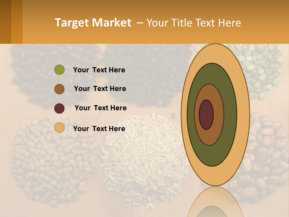 A Wooden Table Topped With Lots Of Different Types Of Beans PowerPoint Template