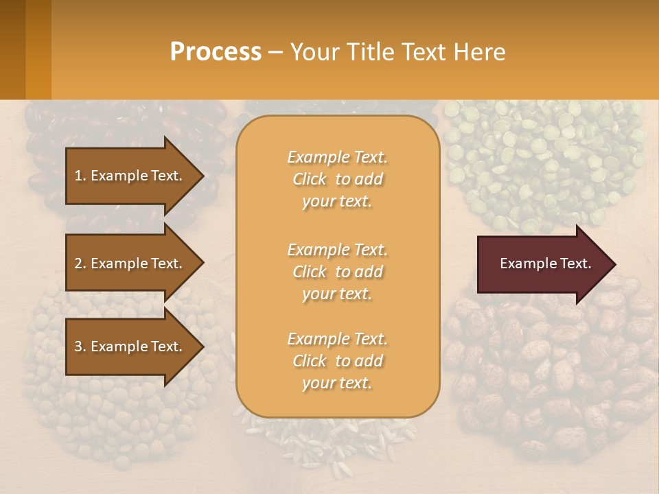 A Wooden Table Topped With Lots Of Different Types Of Beans PowerPoint Template