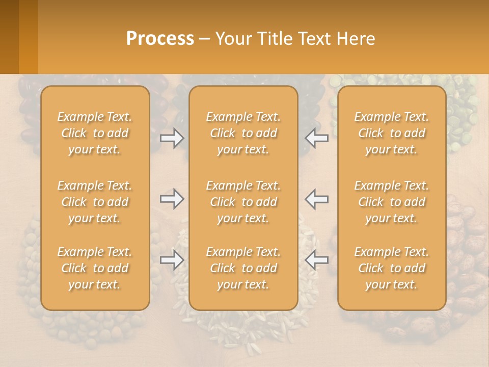 A Wooden Table Topped With Lots Of Different Types Of Beans PowerPoint Template