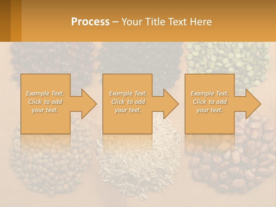 A Wooden Table Topped With Lots Of Different Types Of Beans PowerPoint Template