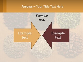 A Wooden Table Topped With Lots Of Different Types Of Beans PowerPoint Template