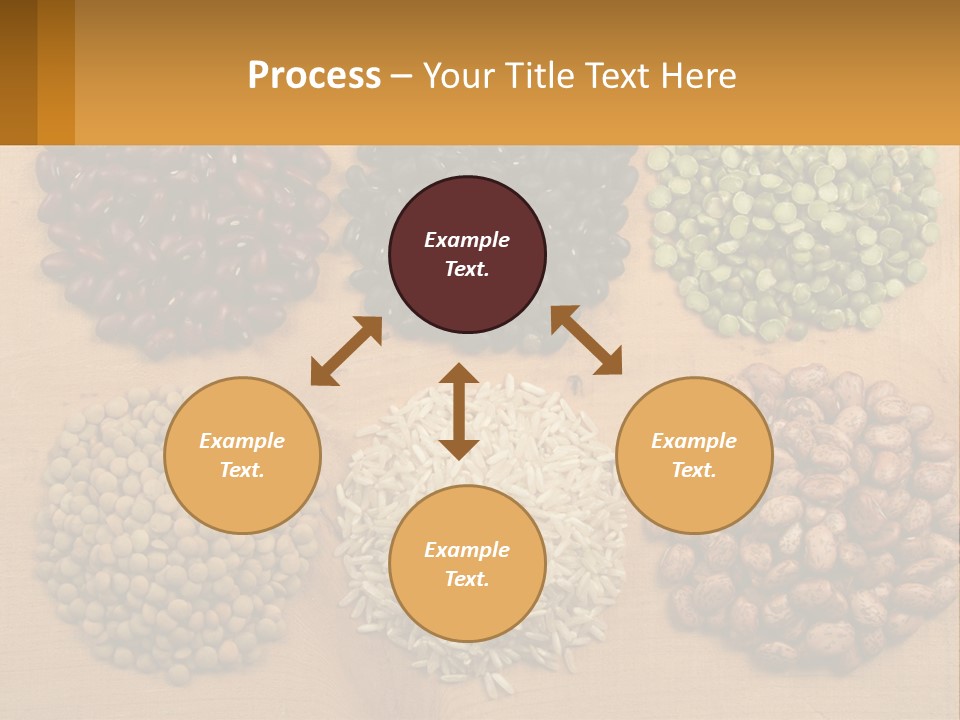 A Wooden Table Topped With Lots Of Different Types Of Beans PowerPoint Template