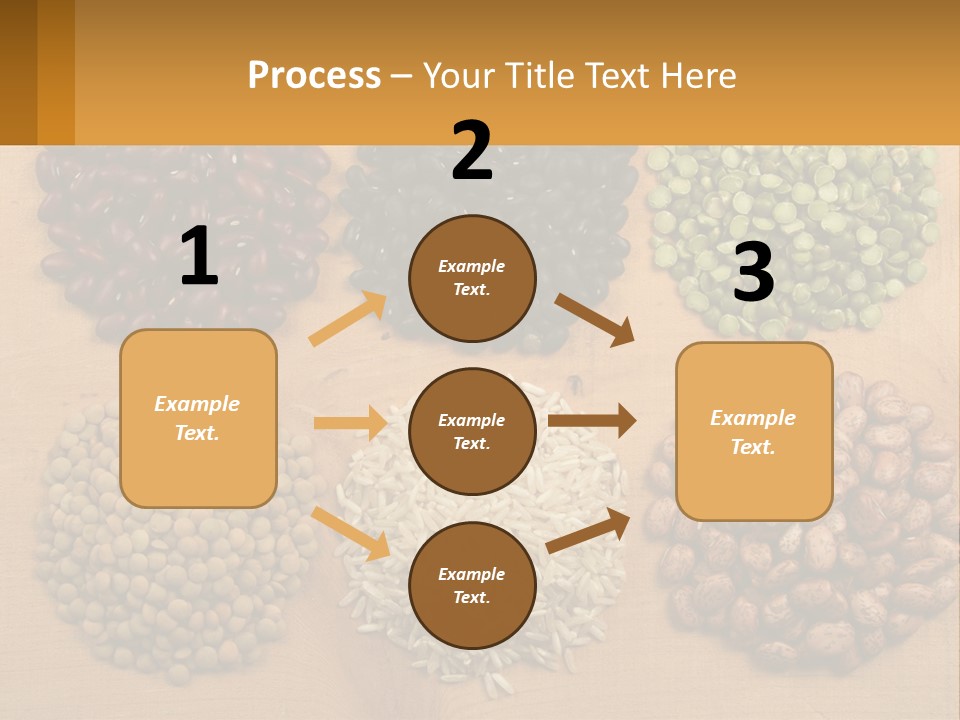 A Wooden Table Topped With Lots Of Different Types Of Beans PowerPoint Template