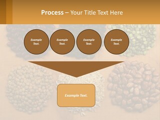 A Wooden Table Topped With Lots Of Different Types Of Beans PowerPoint Template
