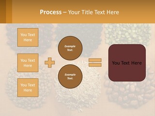 A Wooden Table Topped With Lots Of Different Types Of Beans PowerPoint Template