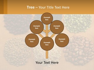 A Wooden Table Topped With Lots Of Different Types Of Beans PowerPoint Template