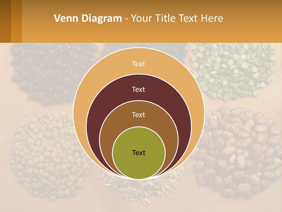 A Wooden Table Topped With Lots Of Different Types Of Beans PowerPoint Template