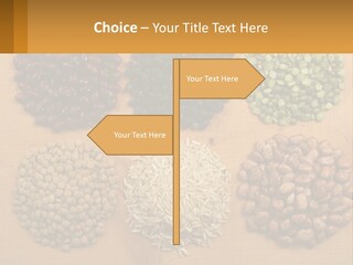 A Wooden Table Topped With Lots Of Different Types Of Beans PowerPoint Template