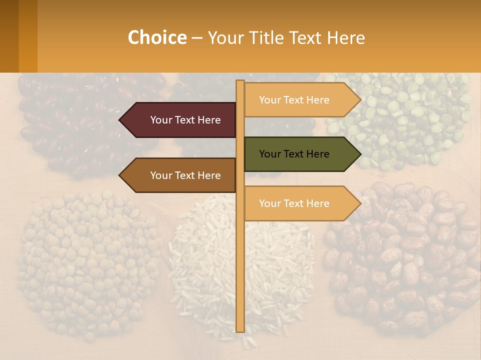 A Wooden Table Topped With Lots Of Different Types Of Beans PowerPoint Template