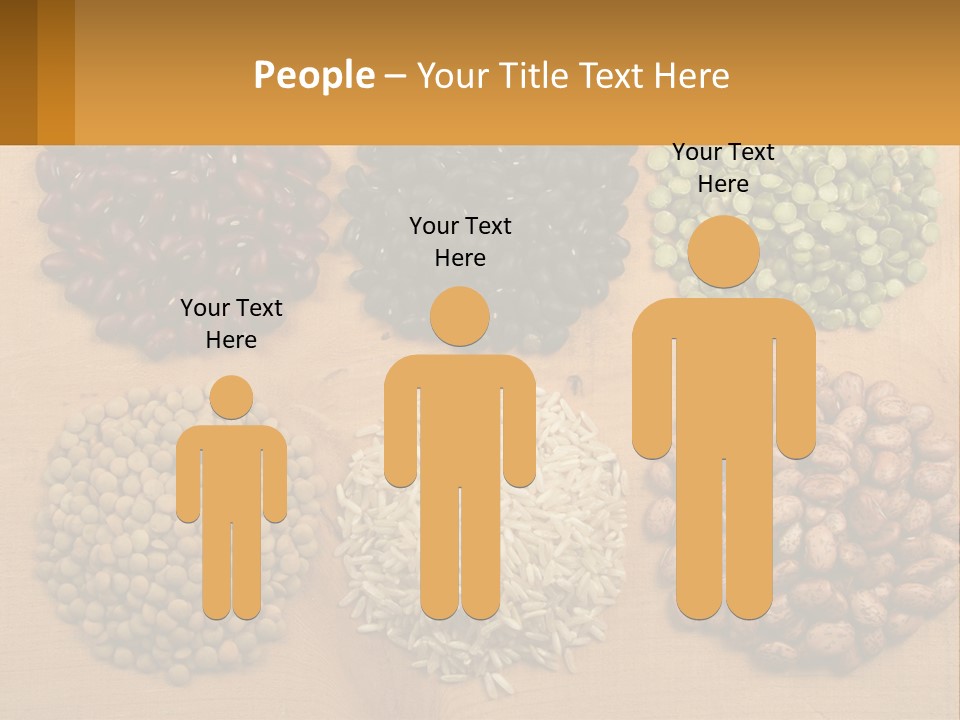 A Wooden Table Topped With Lots Of Different Types Of Beans PowerPoint Template