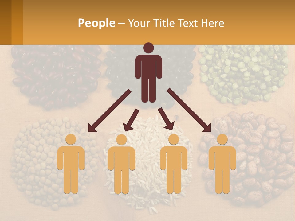 A Wooden Table Topped With Lots Of Different Types Of Beans PowerPoint Template