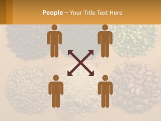 A Wooden Table Topped With Lots Of Different Types Of Beans PowerPoint Template