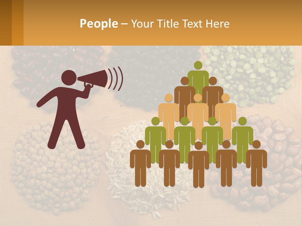 A Wooden Table Topped With Lots Of Different Types Of Beans PowerPoint Template