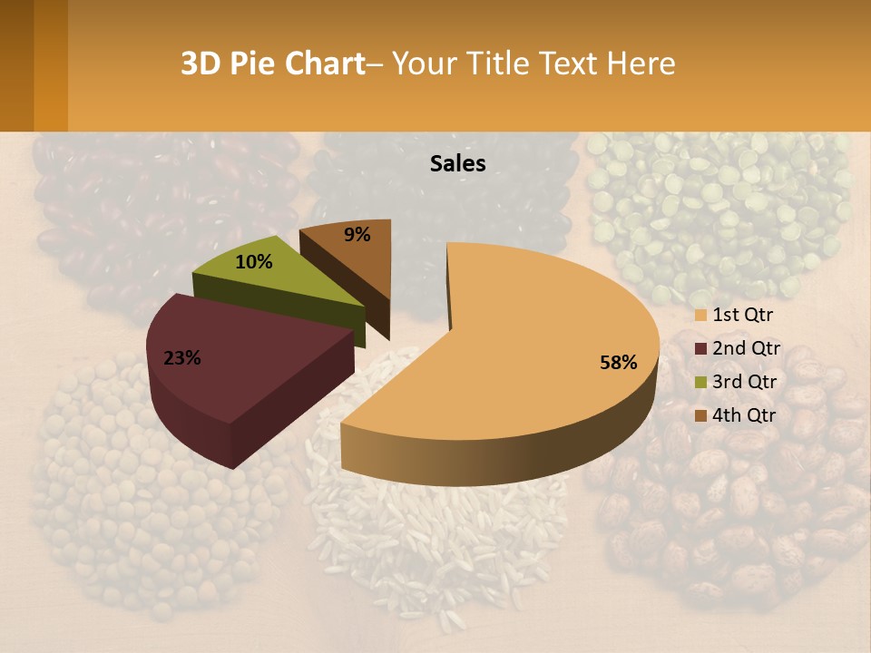A Wooden Table Topped With Lots Of Different Types Of Beans PowerPoint Template