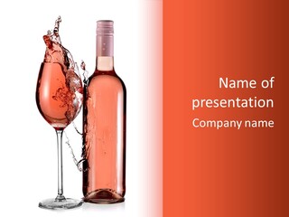 A Bottle Of Wine And A Glass Of Wine Powerpoint Template PowerPoint Template