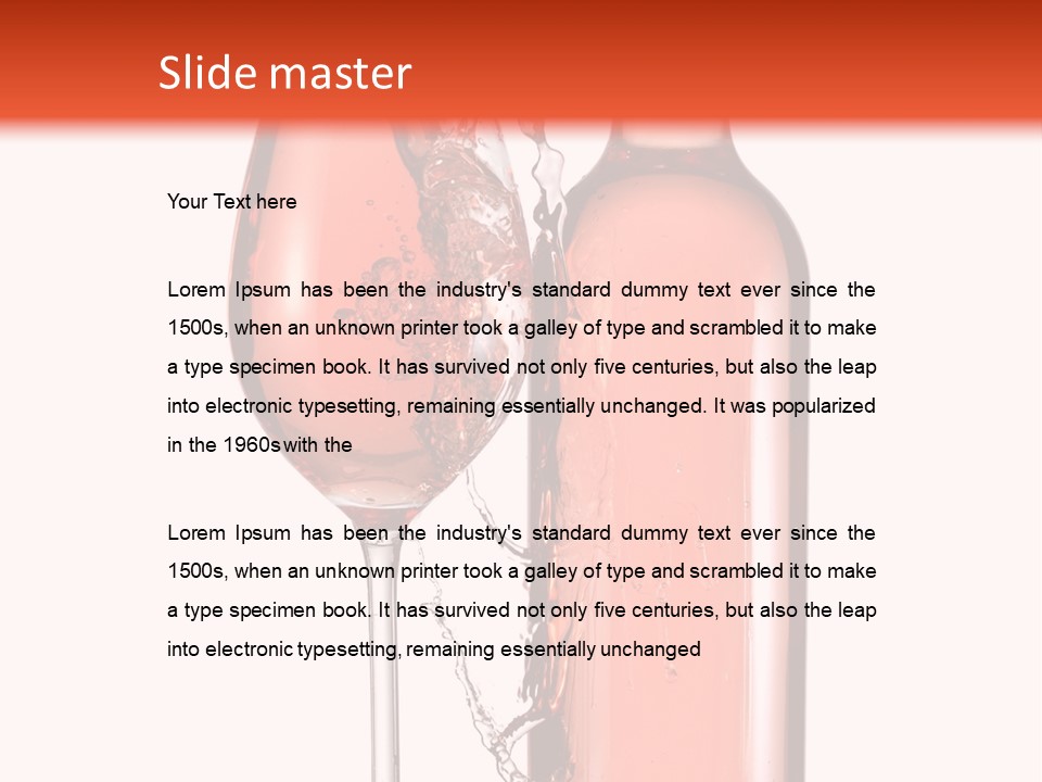 A Bottle Of Wine And A Glass Of Wine Powerpoint Template PowerPoint Template