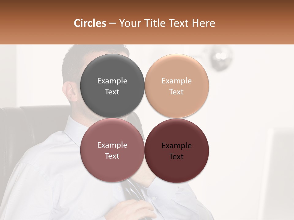 A Man Sitting In A Chair Adjusting His Tie PowerPoint Template