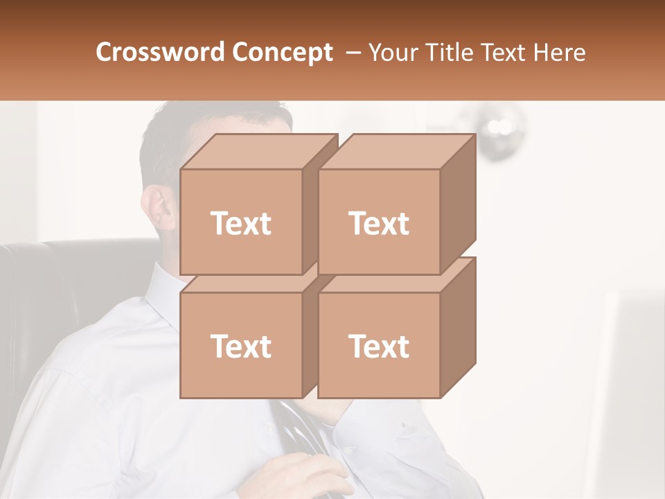 A Man Sitting In A Chair Adjusting His Tie PowerPoint Template