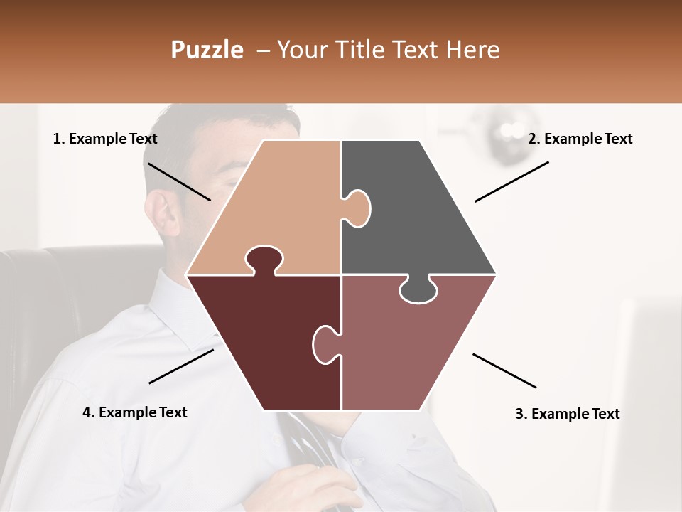 A Man Sitting In A Chair Adjusting His Tie PowerPoint Template