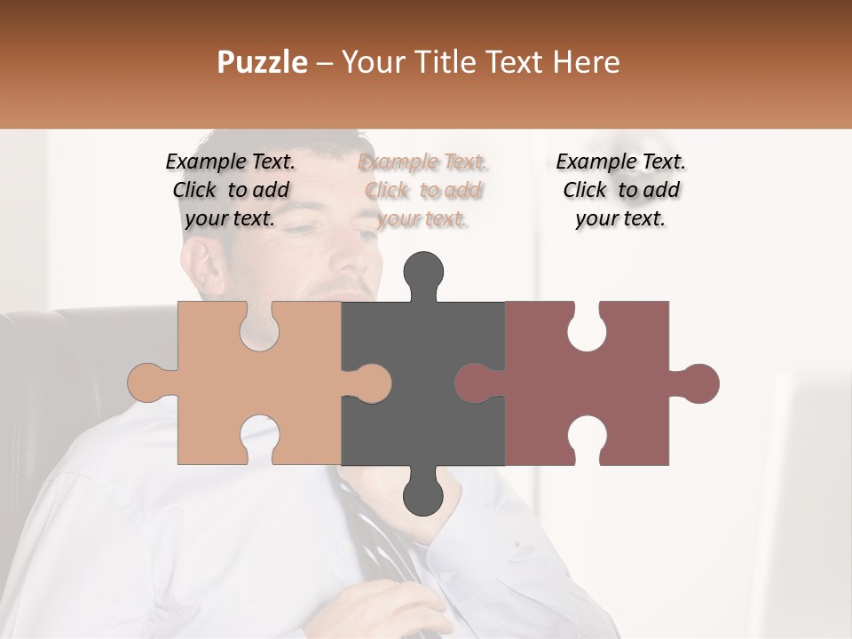 A Man Sitting In A Chair Adjusting His Tie PowerPoint Template