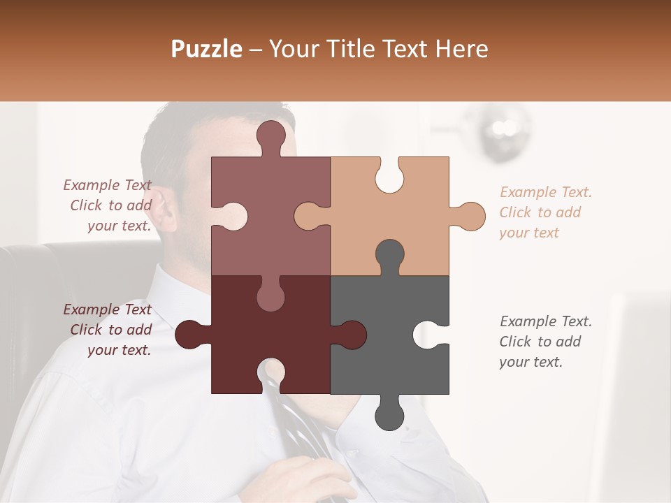 A Man Sitting In A Chair Adjusting His Tie PowerPoint Template