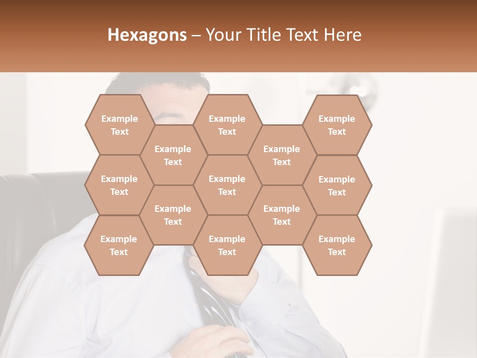 A Man Sitting In A Chair Adjusting His Tie PowerPoint Template