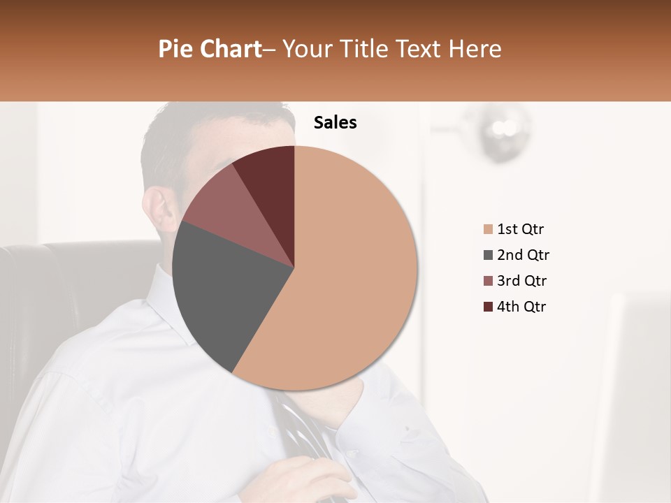 A Man Sitting In A Chair Adjusting His Tie PowerPoint Template