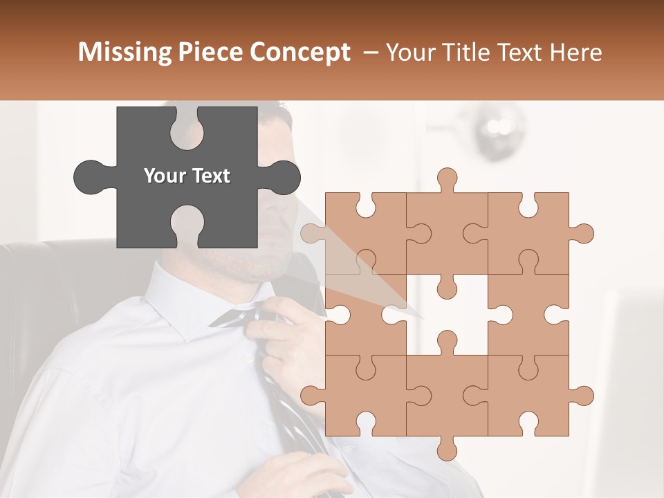 A Man Sitting In A Chair Adjusting His Tie PowerPoint Template