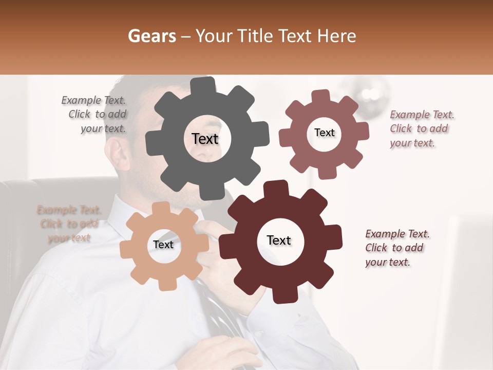A Man Sitting In A Chair Adjusting His Tie PowerPoint Template