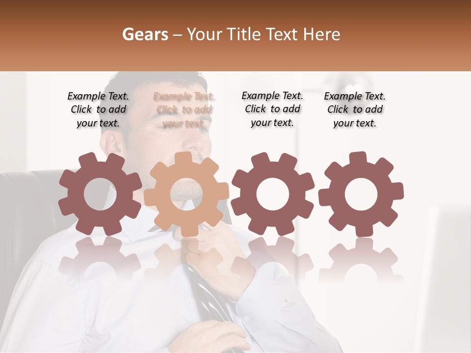 A Man Sitting In A Chair Adjusting His Tie PowerPoint Template