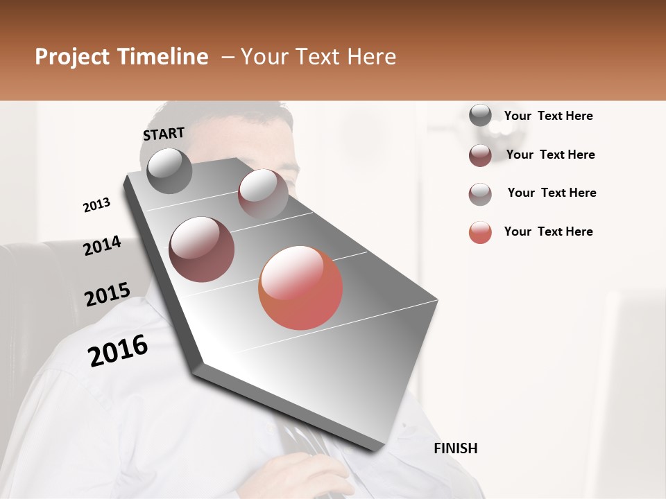 A Man Sitting In A Chair Adjusting His Tie PowerPoint Template