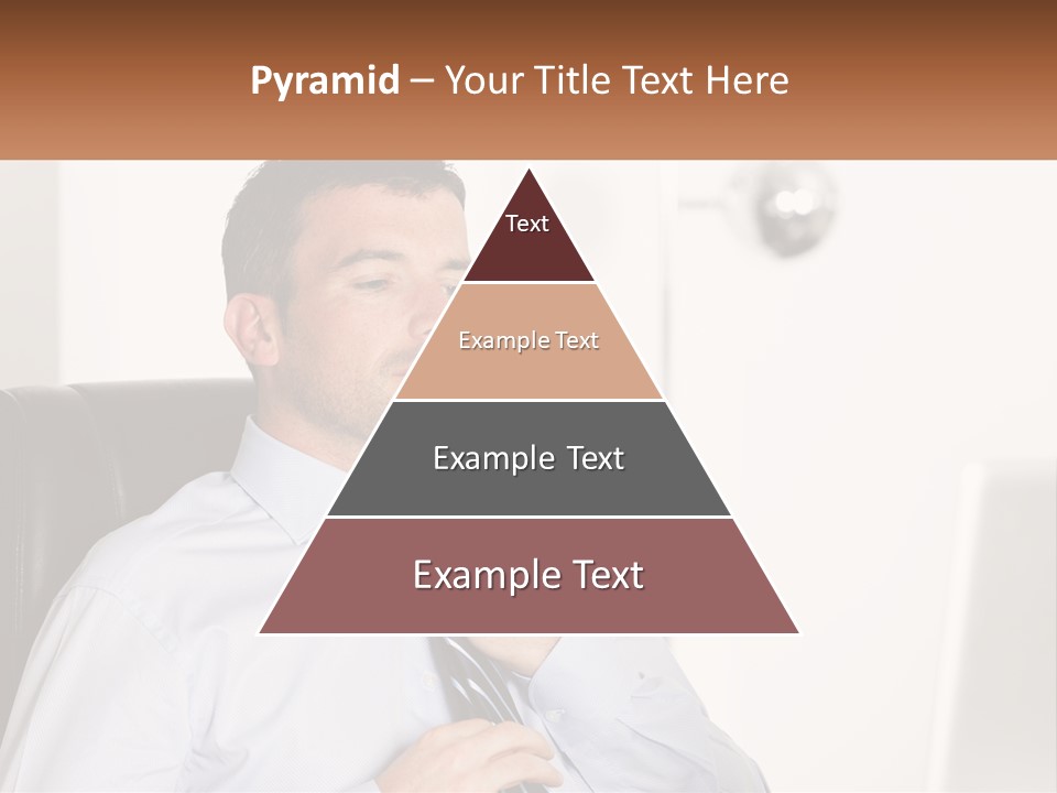 A Man Sitting In A Chair Adjusting His Tie PowerPoint Template